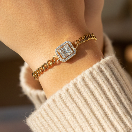 Square stone bracelet